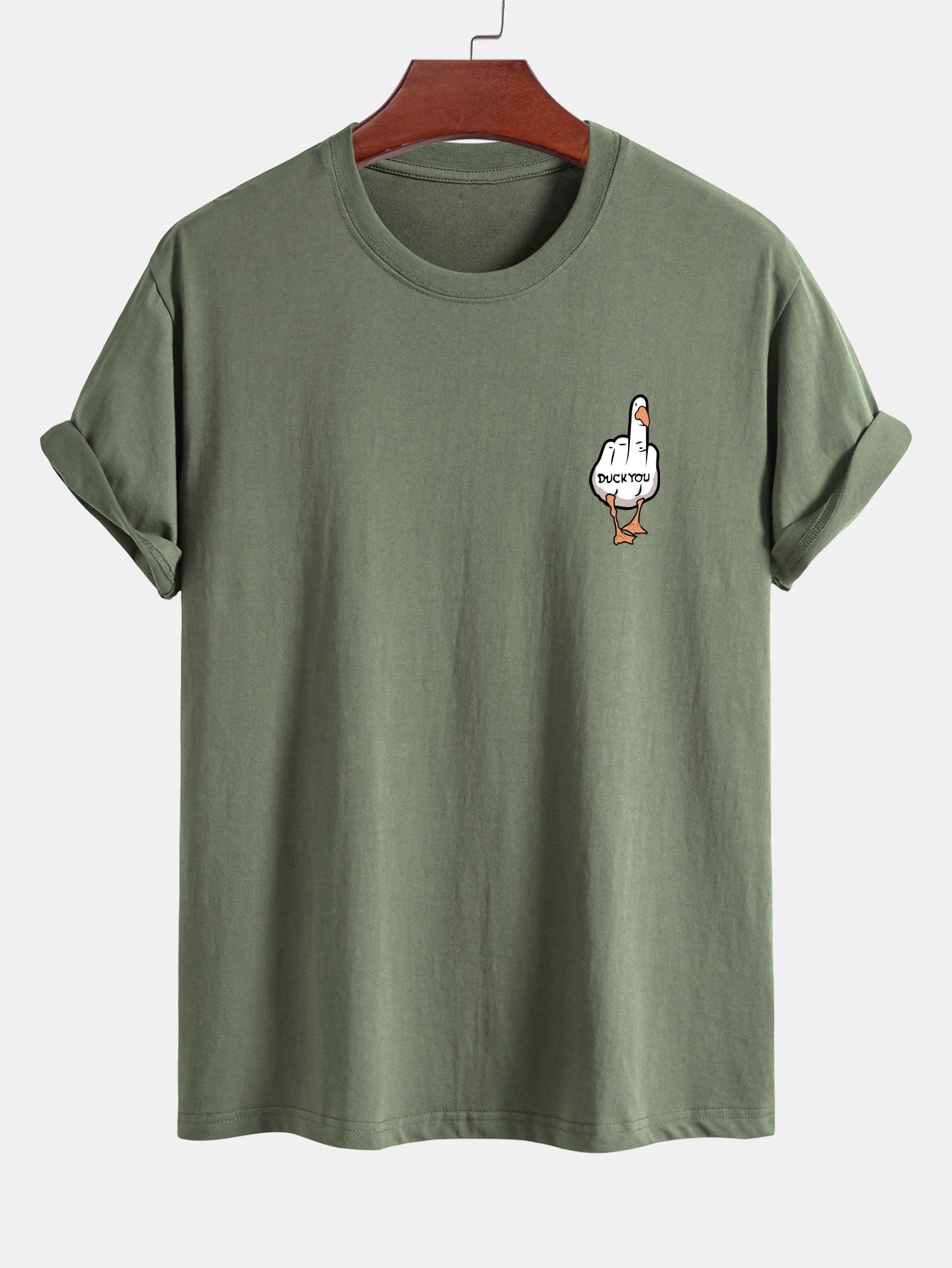 Regular Fit Duck You Print Cotton T-Shirt