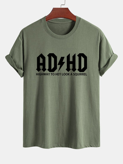 Regular Fit ADHD Print Cotton T-Shirt