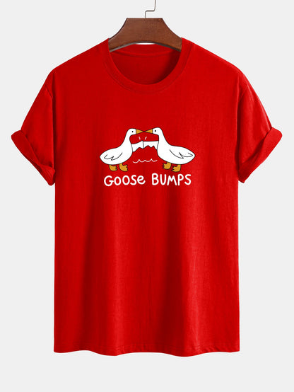 Regular Fit Goose Fist Bump Print Cotton T-Shirt