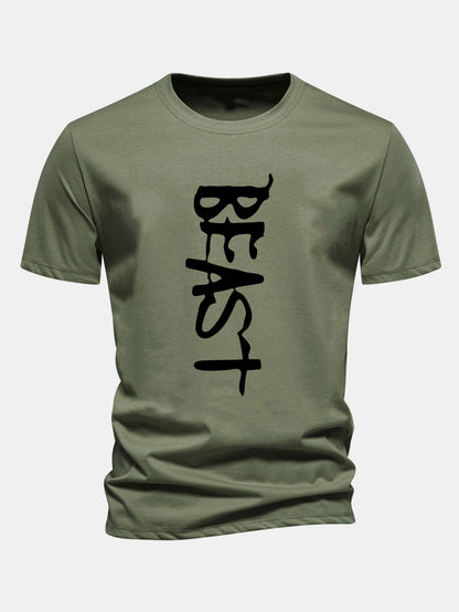 Regular Fit Beast Print Cotton T-Shirt