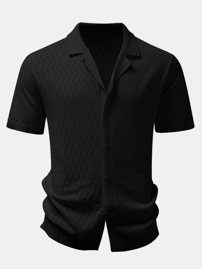 Zig Zag Open Knit Shirt
