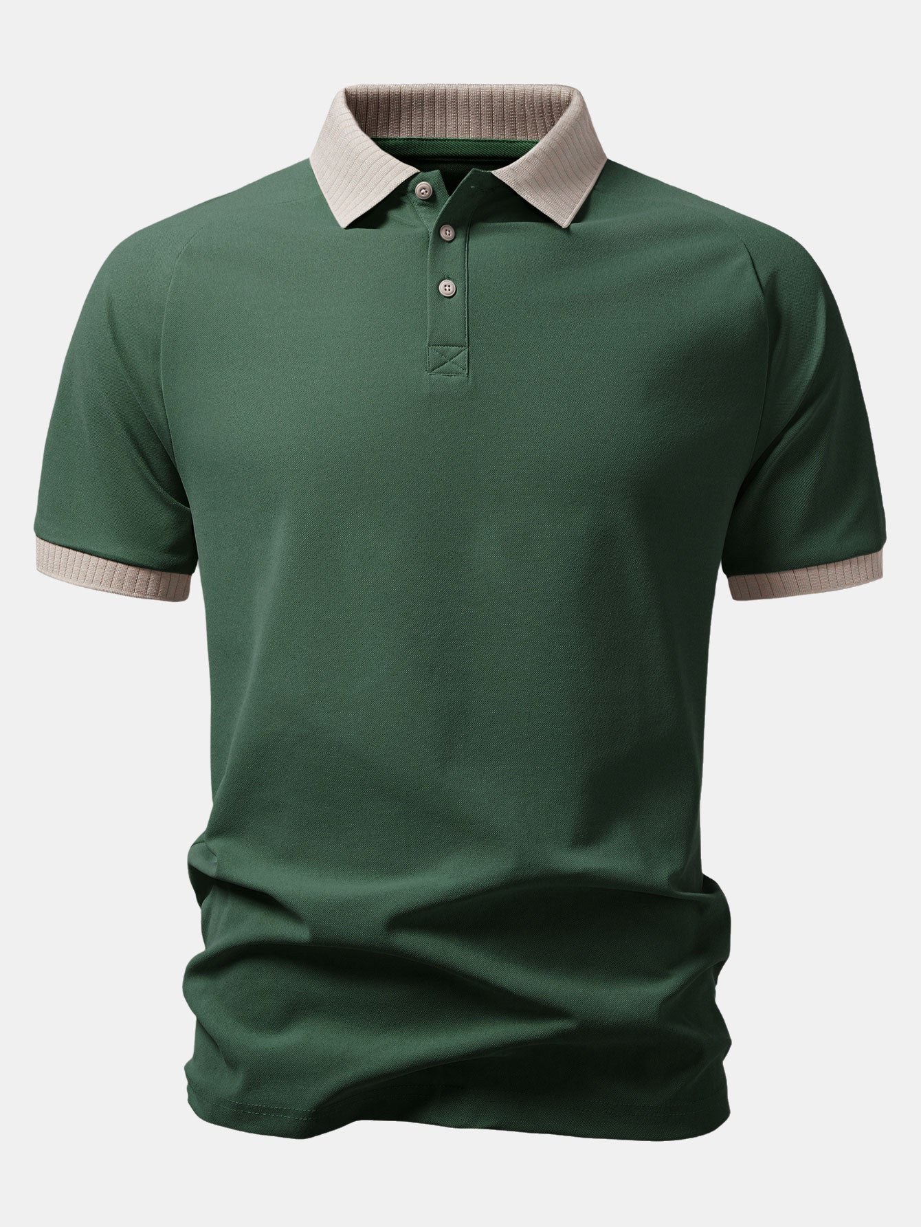 Contrast Raglan Sleeve Polo