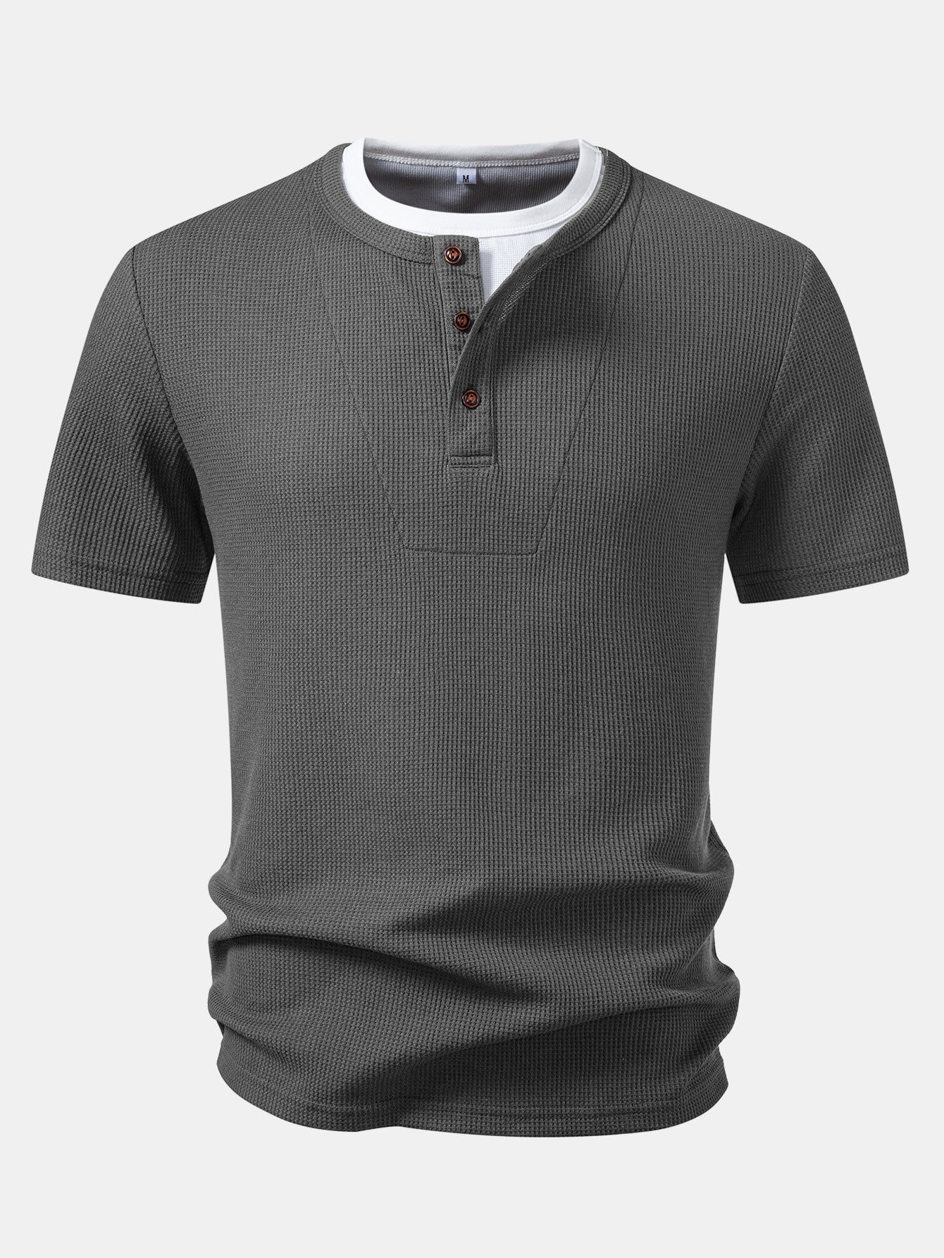 2 In 1 Waffle Henley Shirt