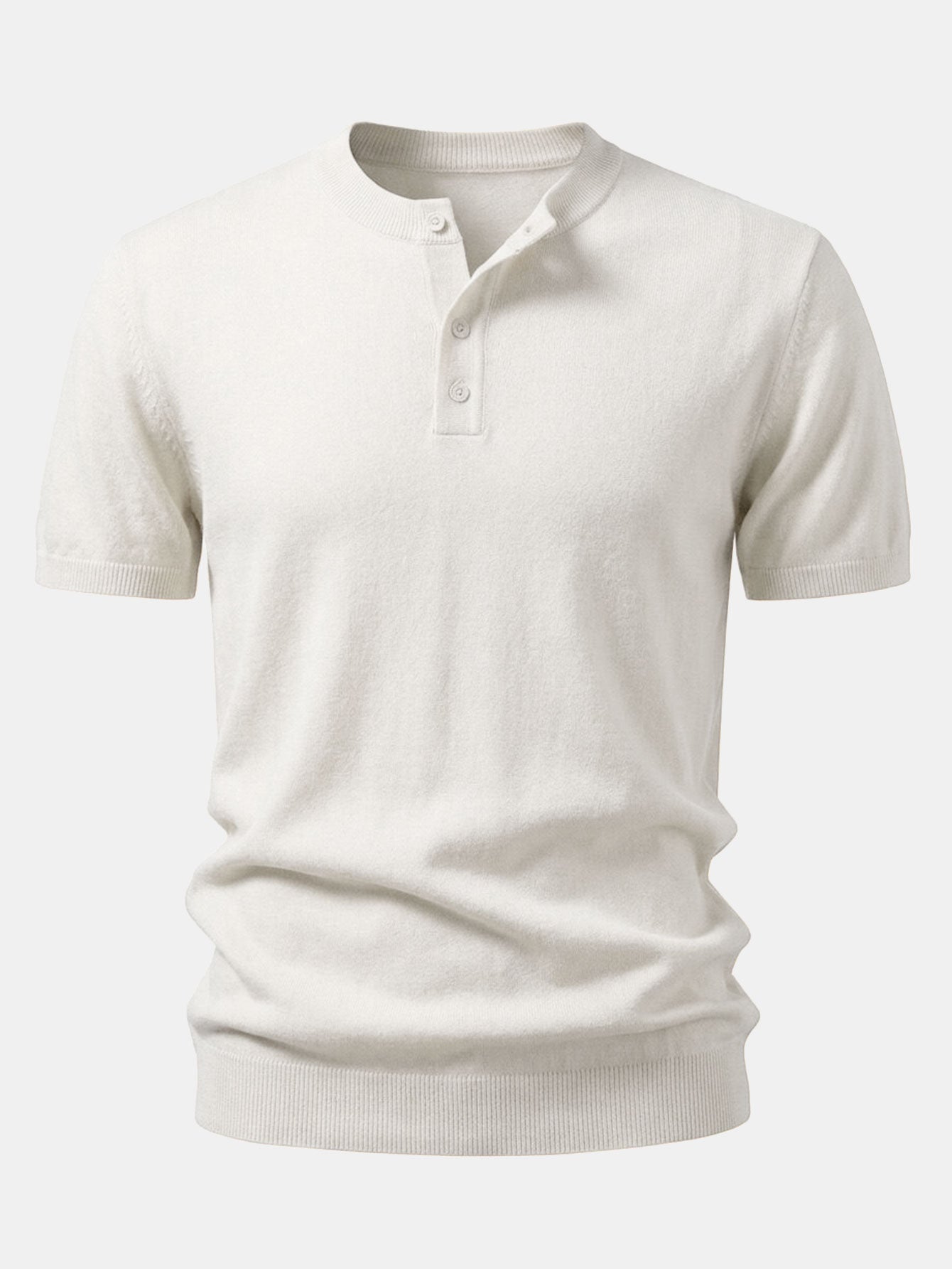 Short Sleeve Knit Henley Shirt