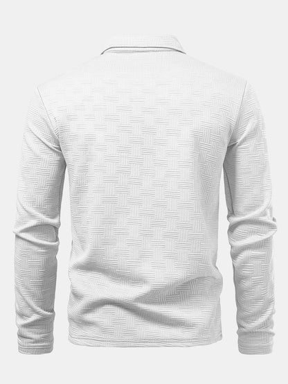 Long Sleeve Stripe Polo Shirt