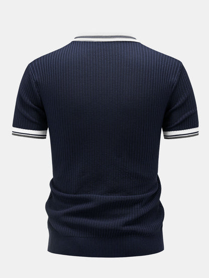 Contrast Trim Knit Polo Shirt