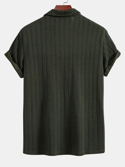 Twist Texture Knit Polo Shirt