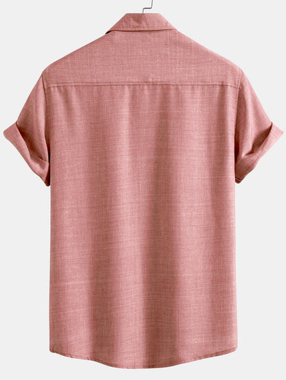Textured Button Up Shirt With Two Pockets