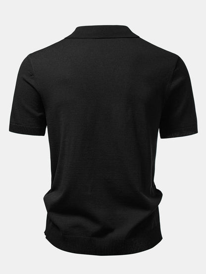 Textured Jacquard Button Up Knit Shirt