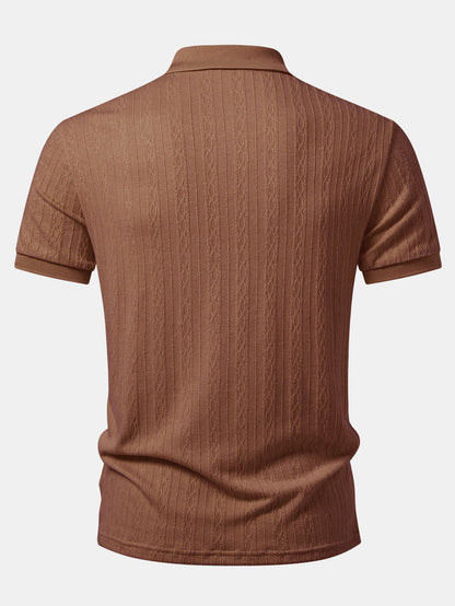 Twisted Jacquard Zipper Polo