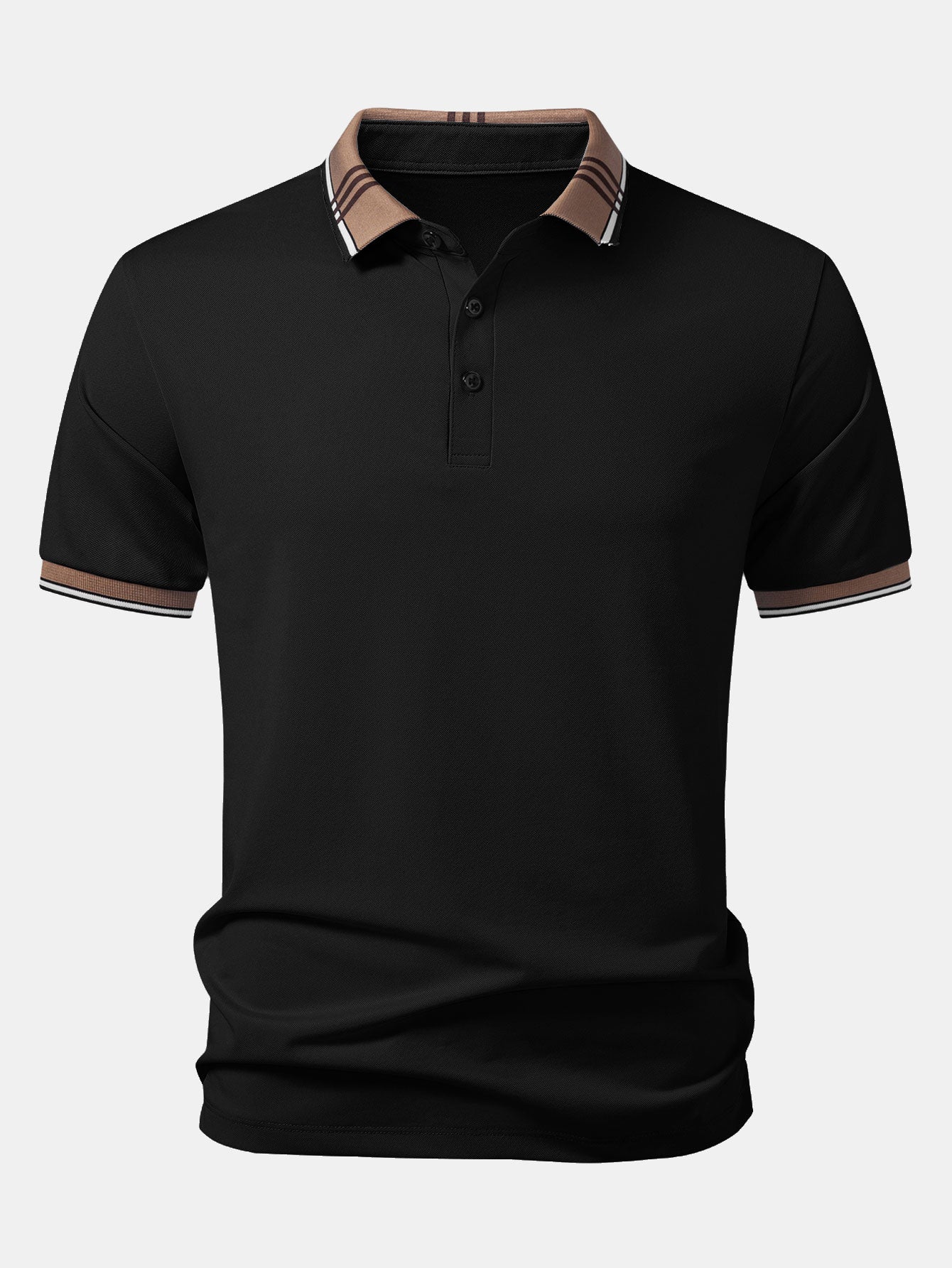 Contrast Striped Collar Polo