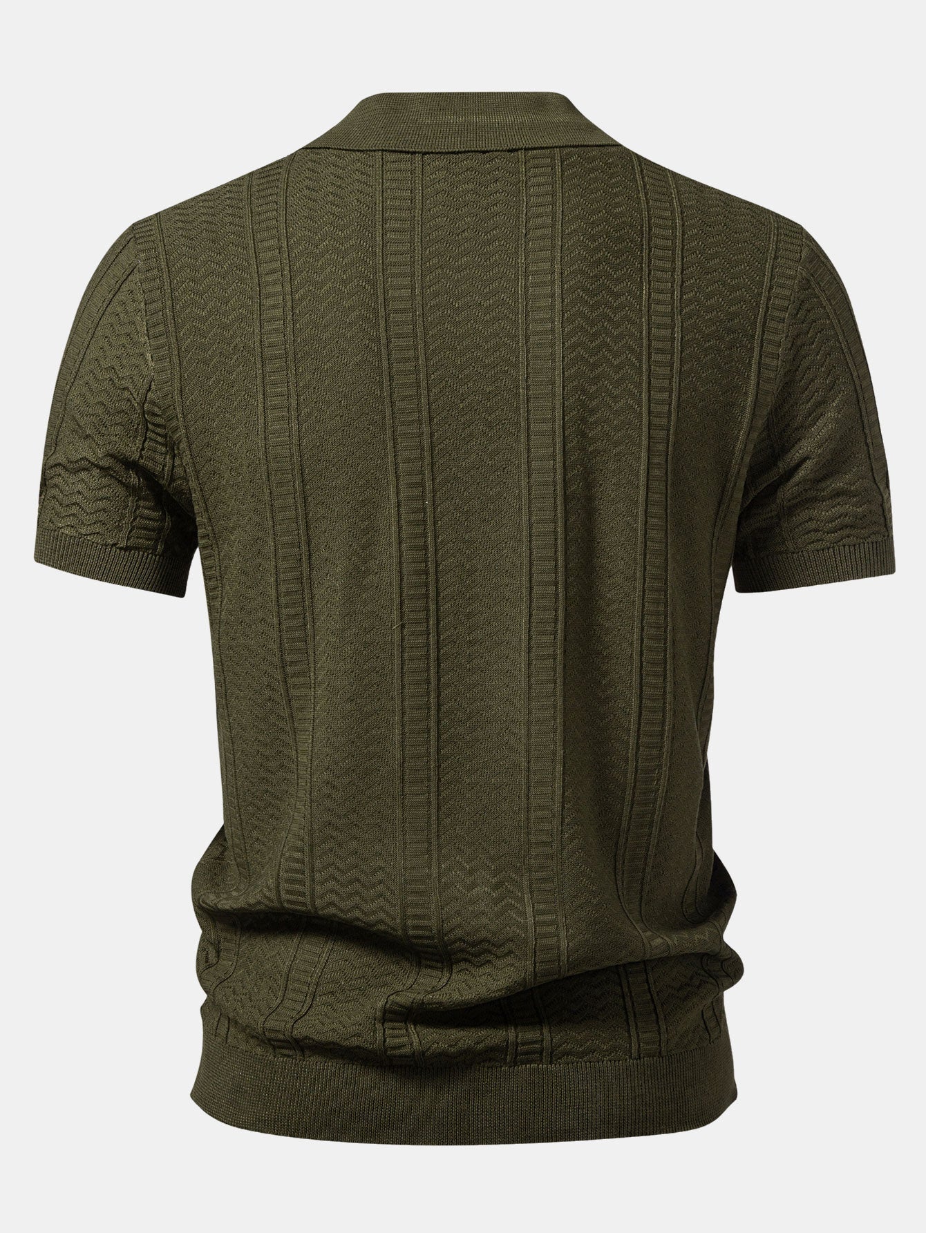 Geometric Jacquard Knit Polo
