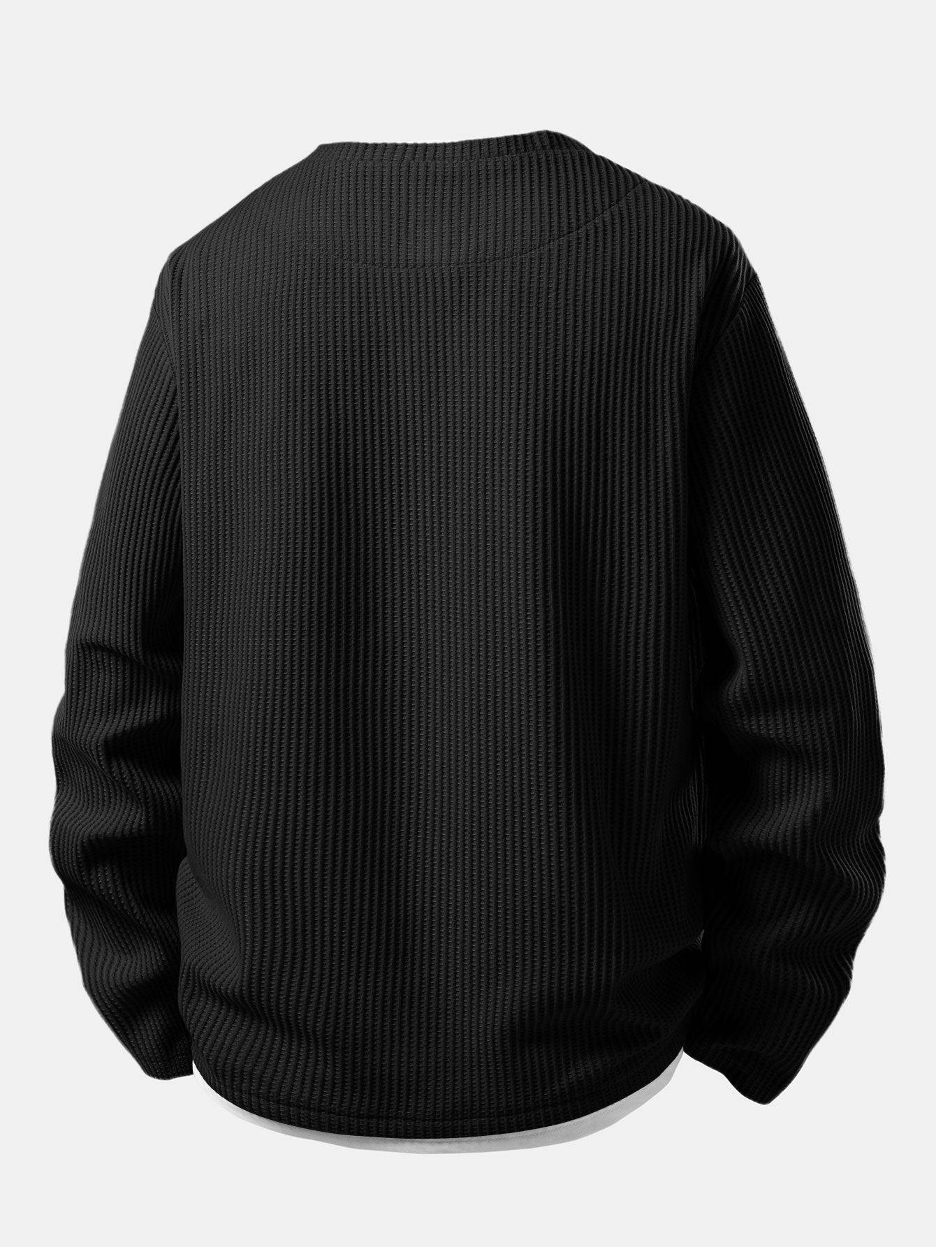 Relax Fit Waffle 2 In 1 Notched Collar T-Shirt