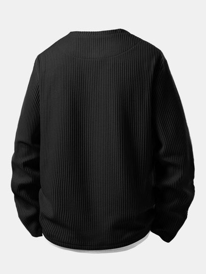 Relax Fit Waffle 2 In 1 Notched Collar T-Shirt