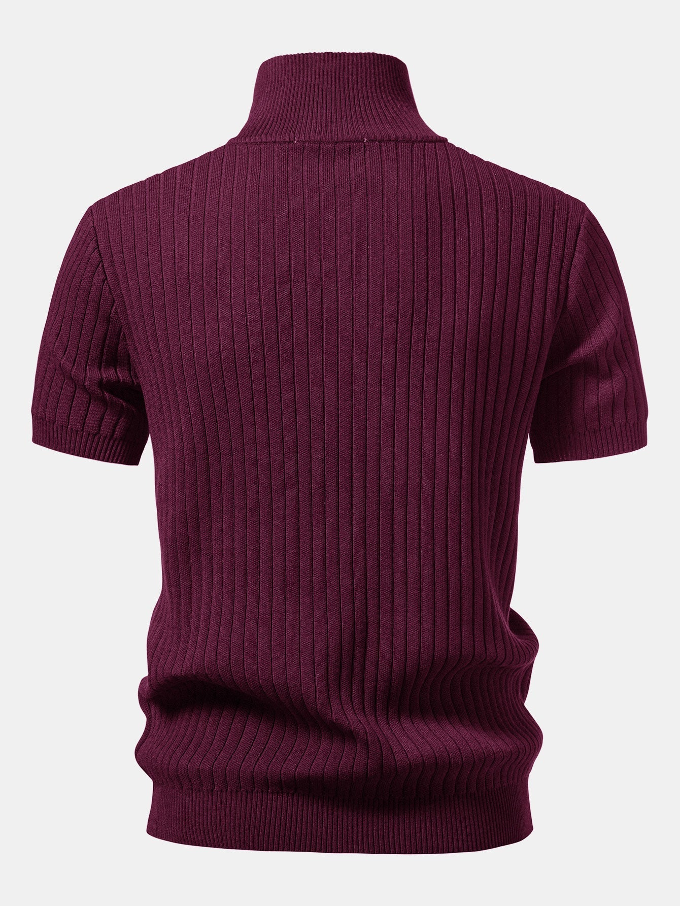 Ribbed Quarter Zip Knit Polo