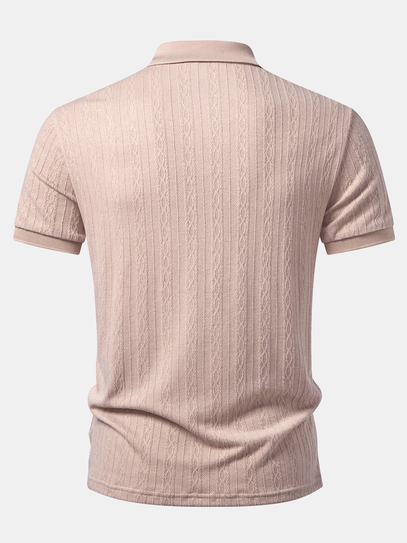 Twisted Jacquard Zipper Polo