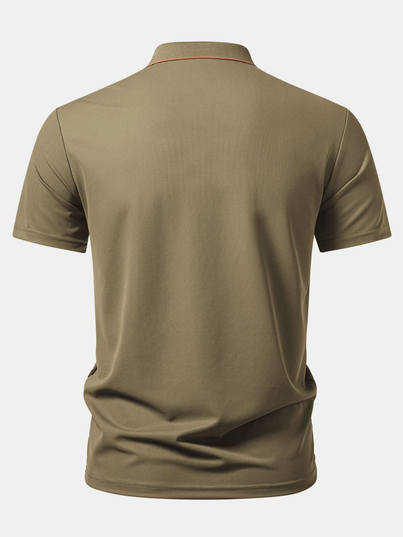 Textured Zipper Polo