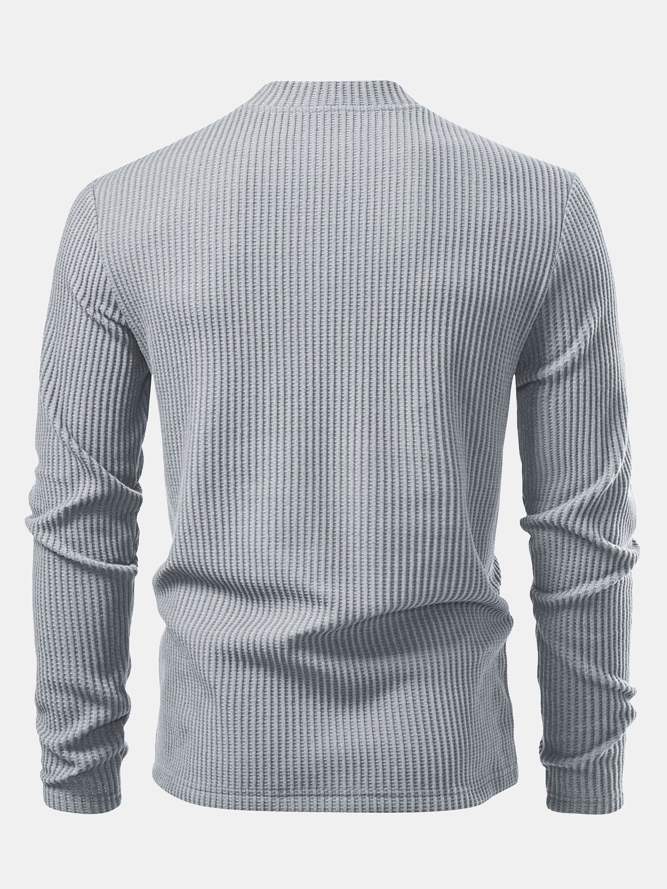 3 Pieces Long Sleeve Waffle Mock Neck T-Shirt