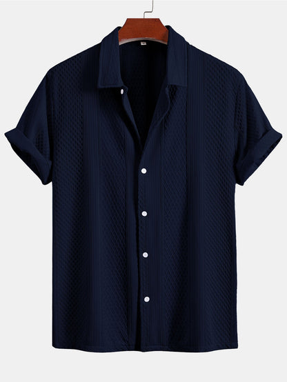 Geometric Jacquard Button Up Shirt