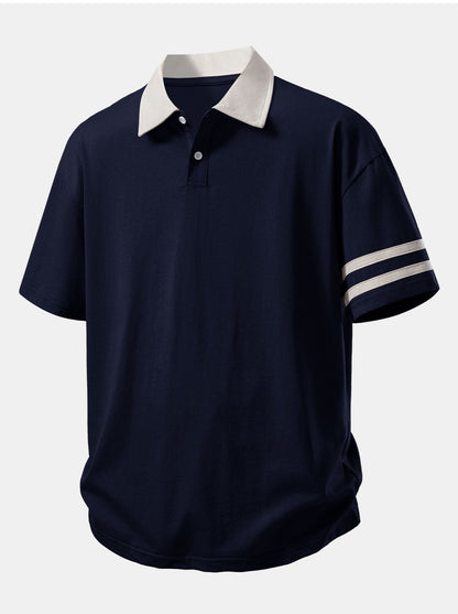 Relax Fit Contrast Collar Polo Shirt