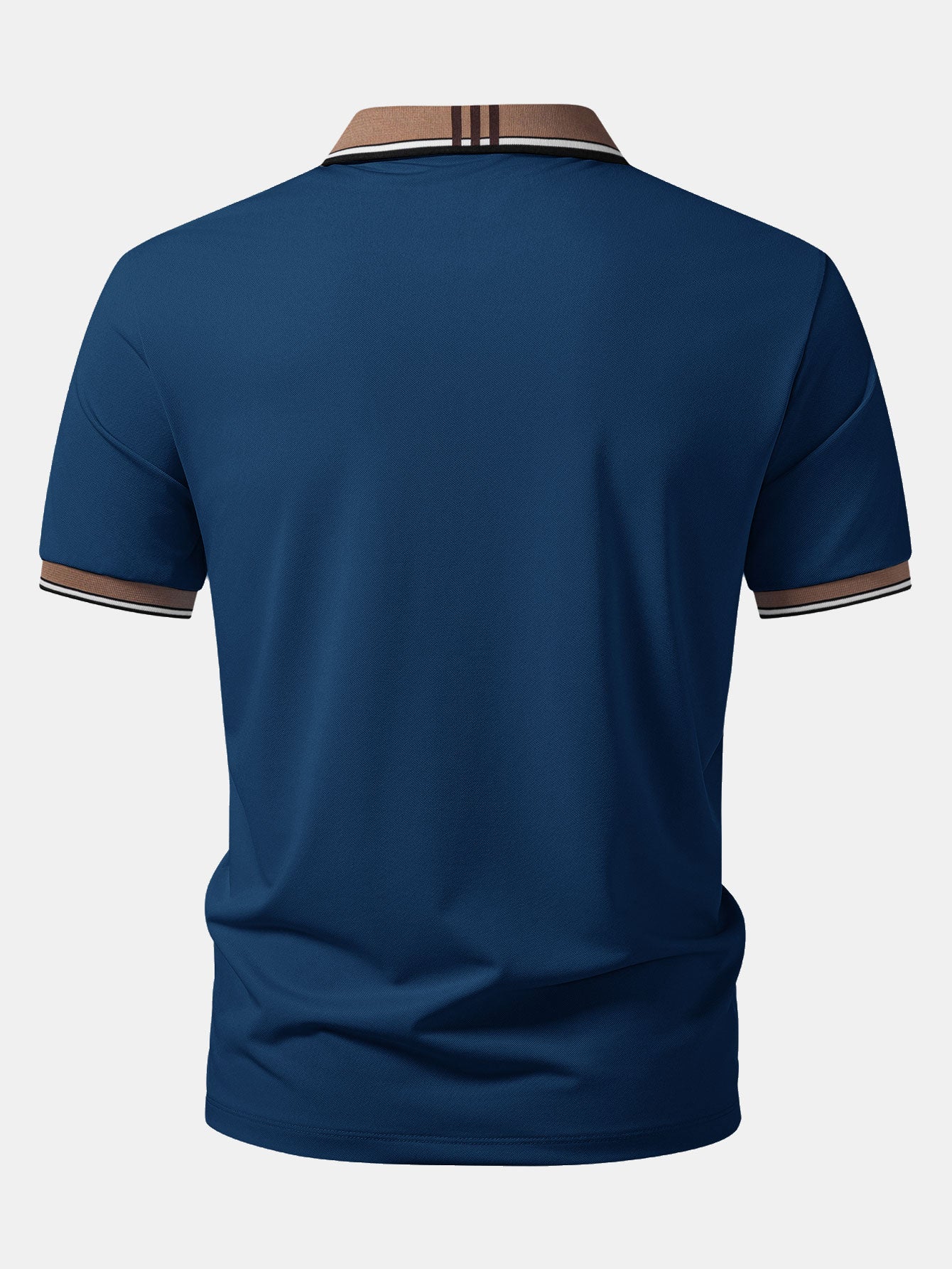 Contrast Striped Collar Polo