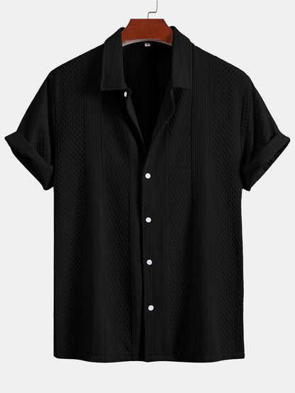 Geometric Jacquard Button Up Shirt