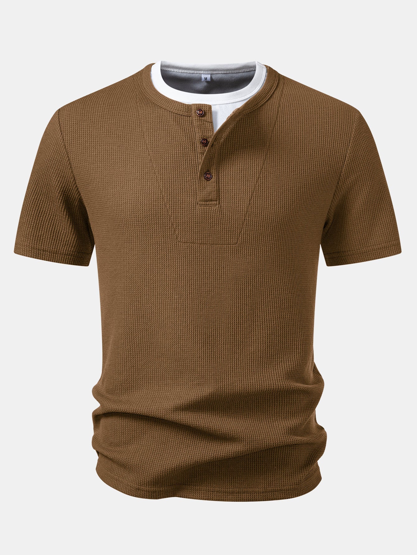 2 In 1 Waffle Henley Shirt