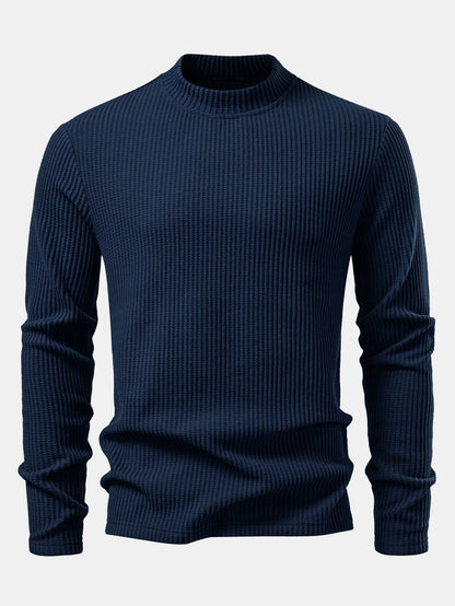 3 Pieces Long Sleeve Waffle Mock Neck T-Shirt
