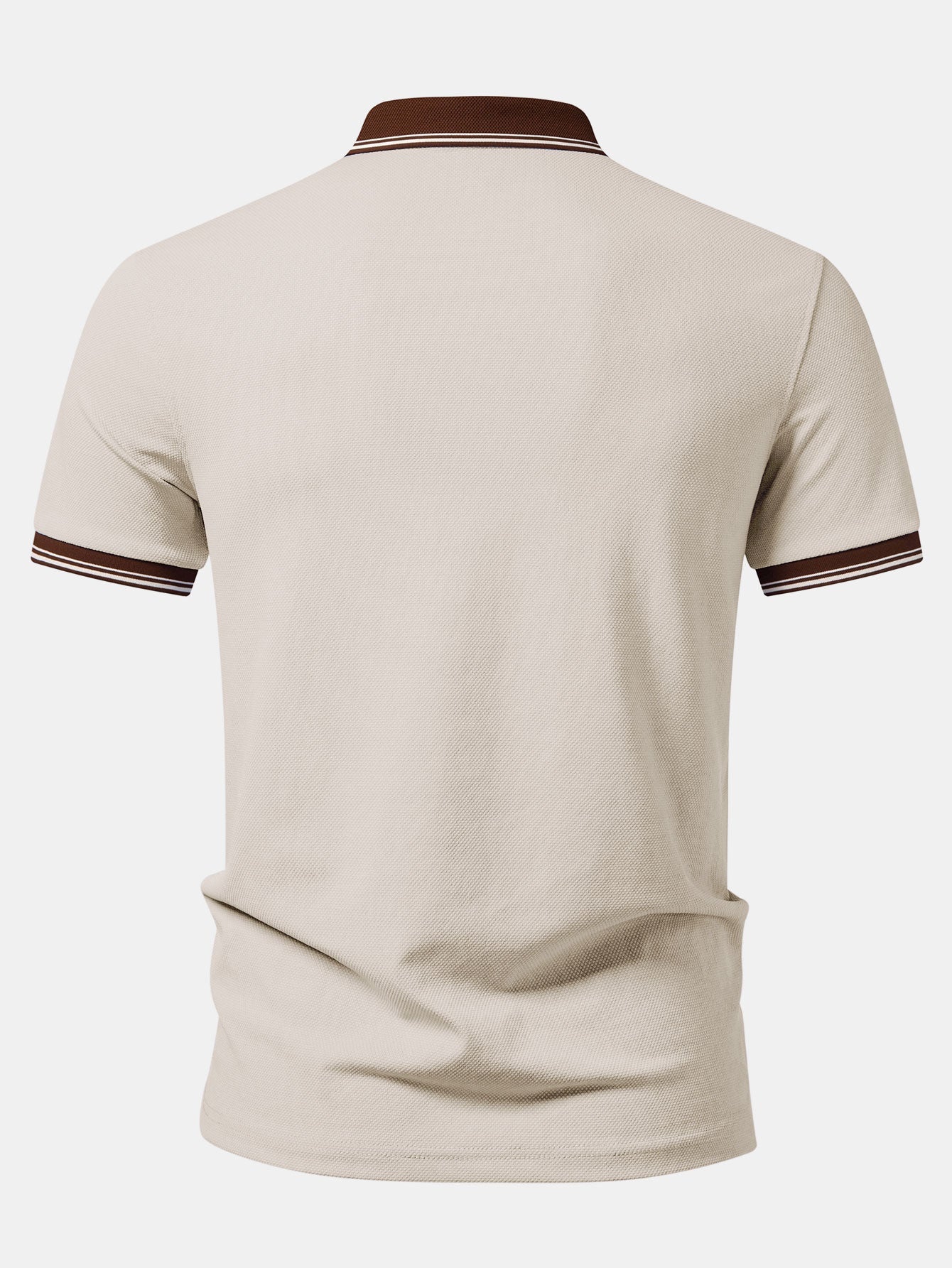 Contrast Trim Textured Polo