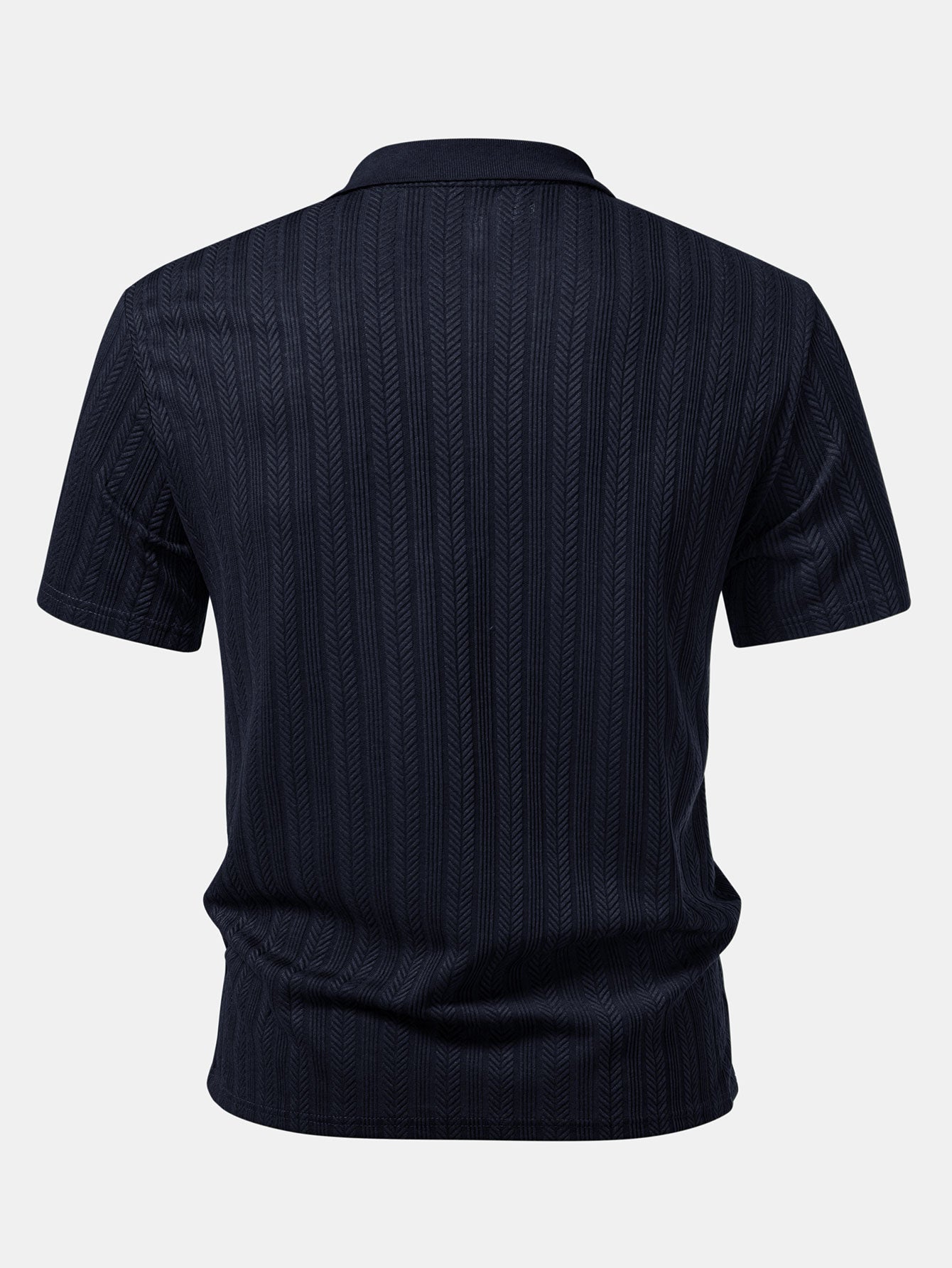 Textured Zipper Polo