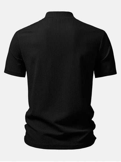 Ribbed Mock Neck T-Shirt