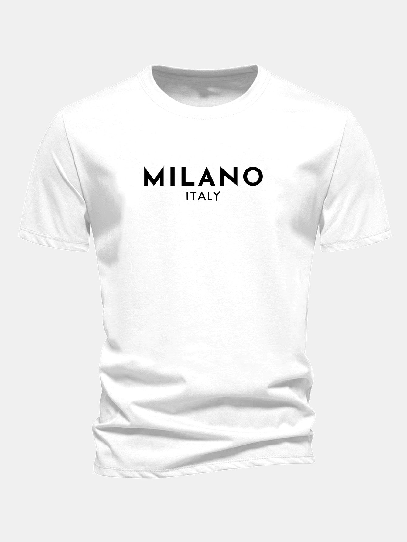 Regular Fit Milano Italy Print Cotton T-Shirt