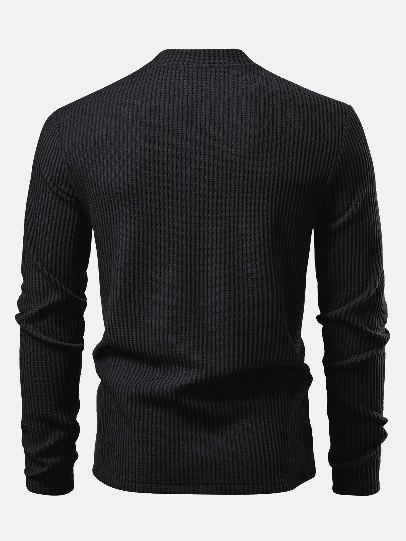 3 Pieces Long Sleeve Waffle Mock Neck T-Shirt