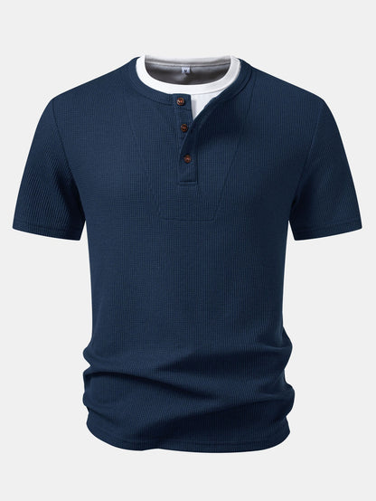 2 In 1 Waffle Henley Shirt