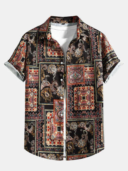 Paisley Baroque Print Button Up Shirt