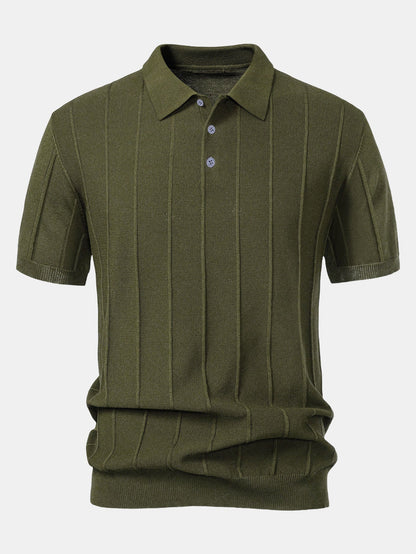 Stripe Jacquard Knit Polo