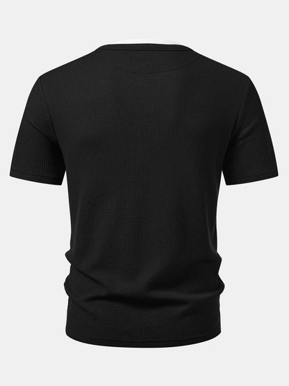 2 In 1 Waffle Henley Shirt