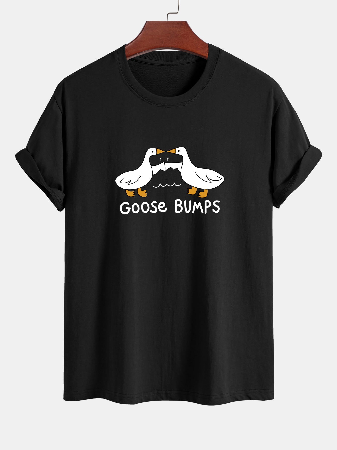 Regular Fit Goose Fist Bump Print Cotton T-Shirt
