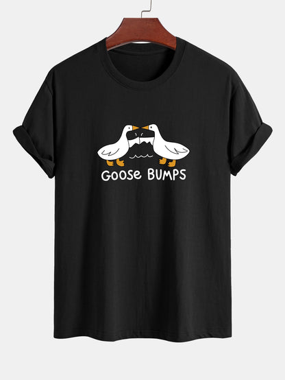 Regular Fit Goose Fist Bump Print Cotton T-Shirt