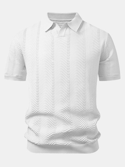 Wave Johnny Collar Knit Polo