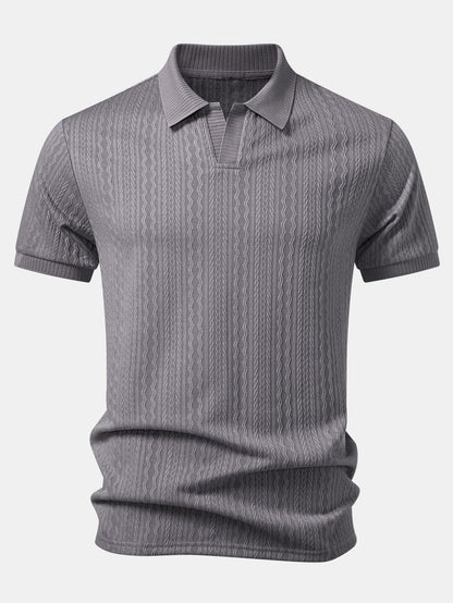 Twisted Jacquard Johnny Collar Polo