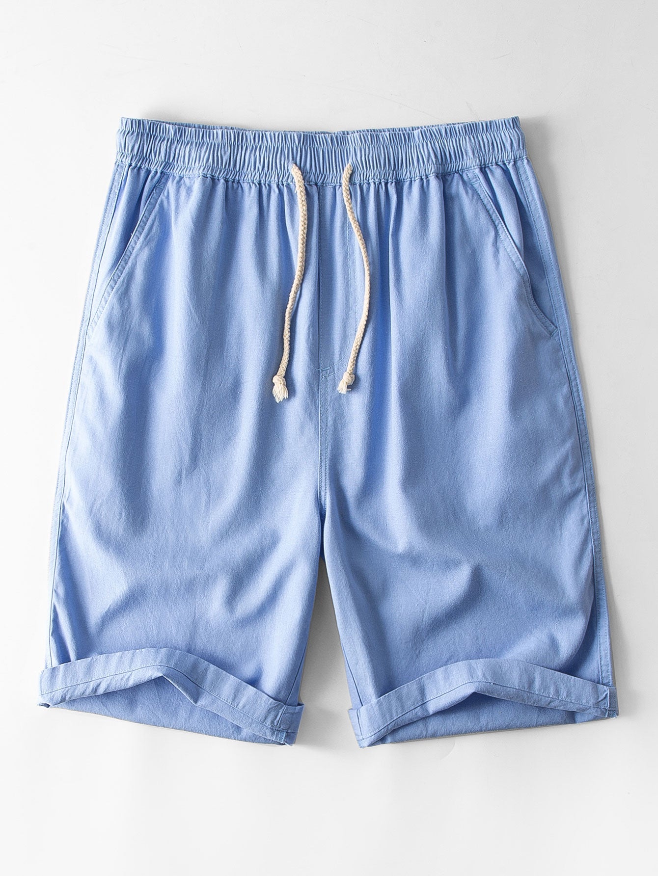 Linen And Cotton Blend 11" Shorts