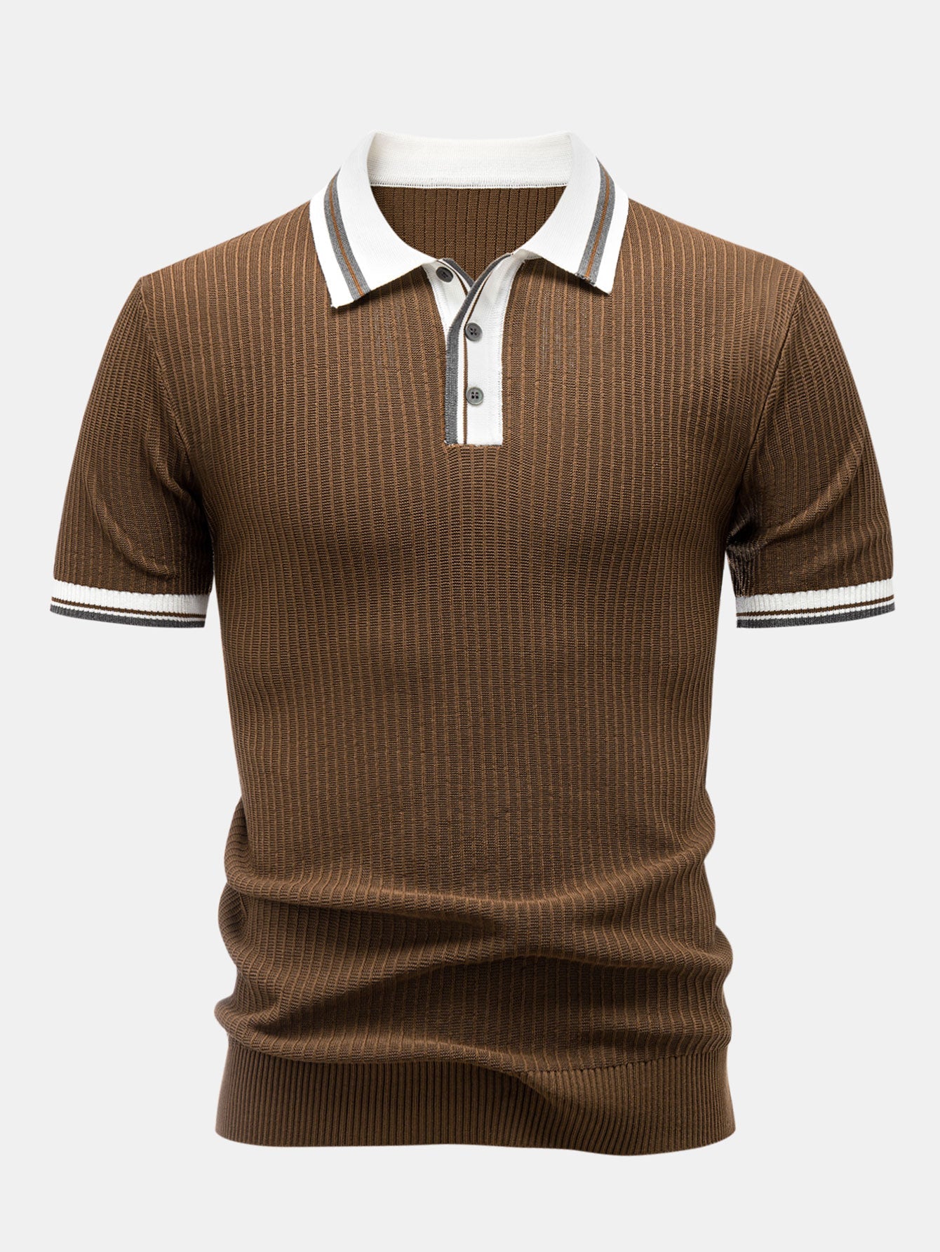 Contrast Trim Knit Polo Shirt