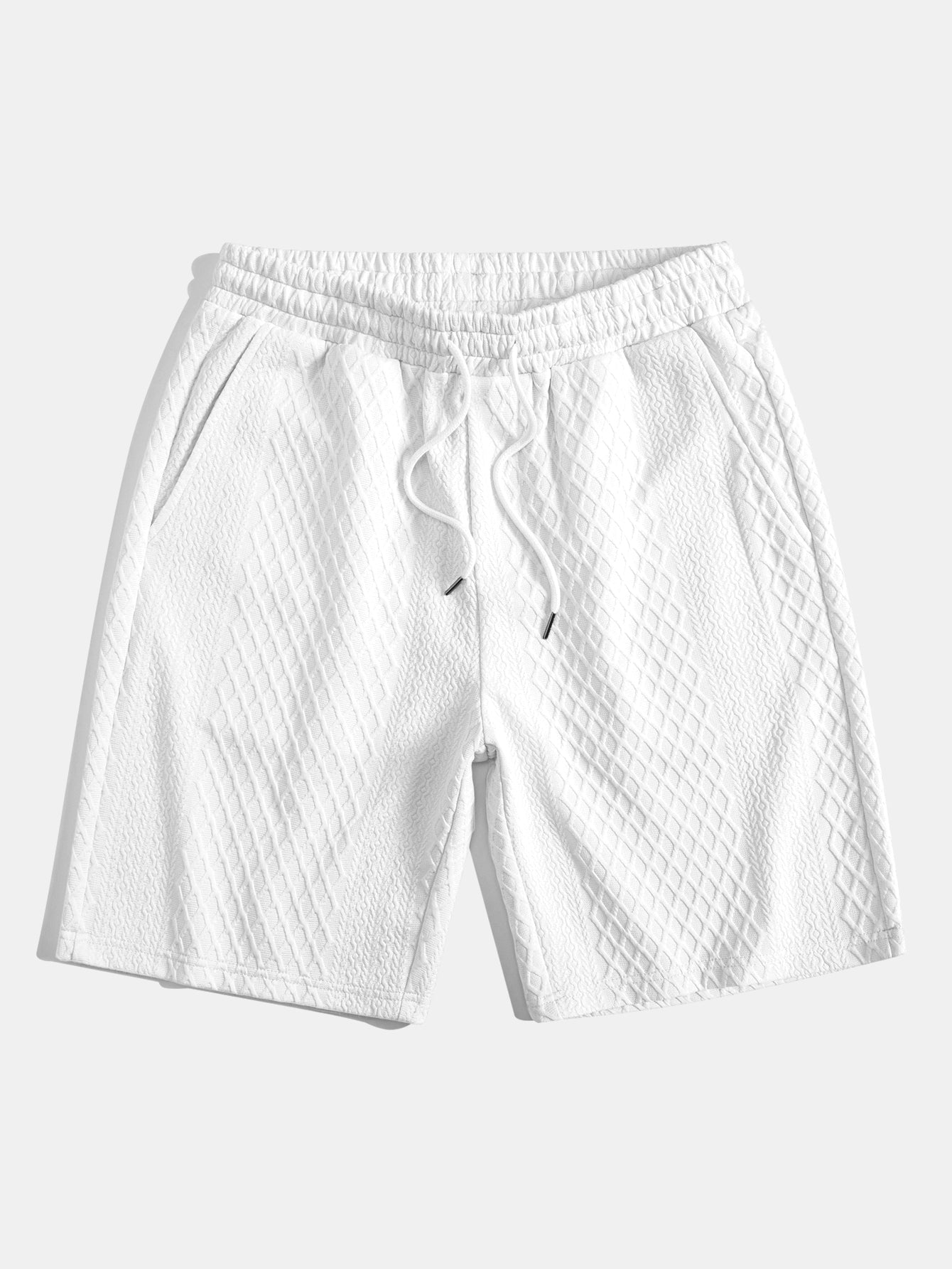 Diamond Geometric Jacquard Drawstring Shorts