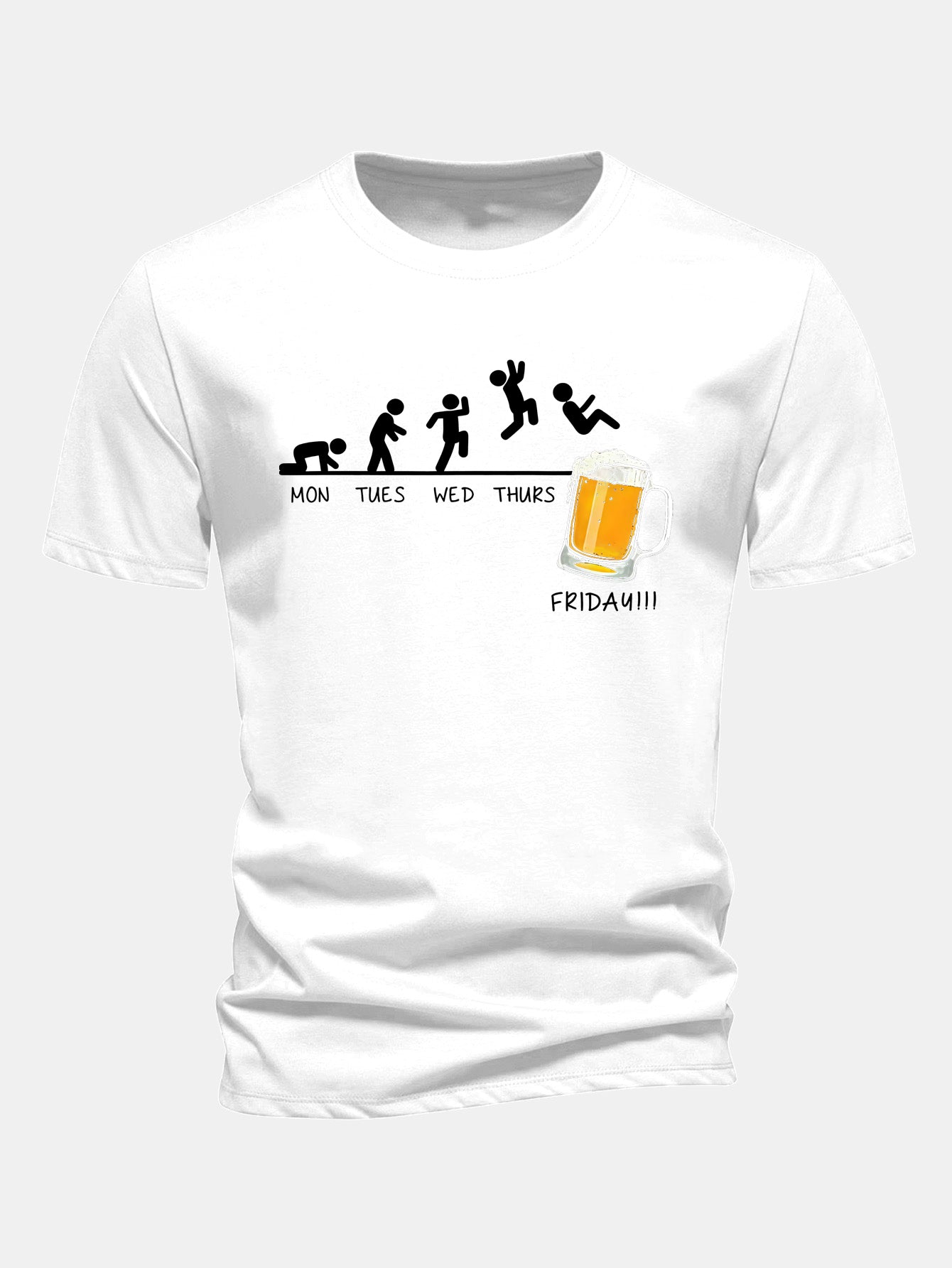 Regular Fit Beer Weekly Evolution Print Cotton T-Shirt