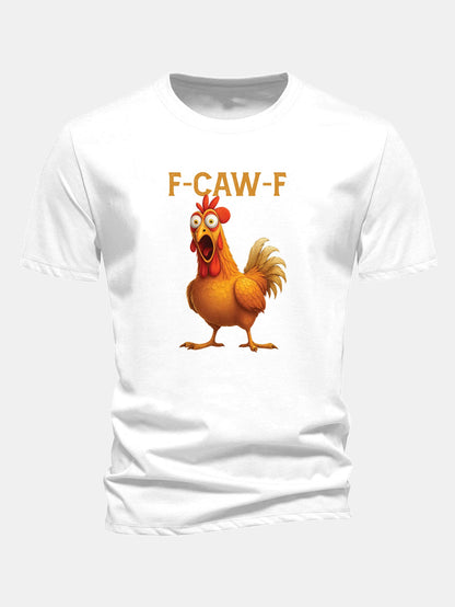 Regular Fit Rooster Print Cotton T-Shirt