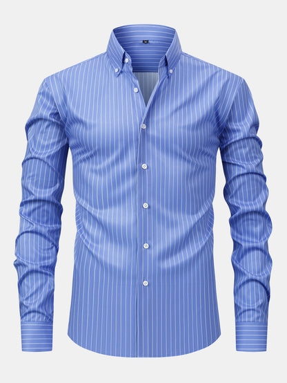 Long Sleeve Stripe Button Up Shirt