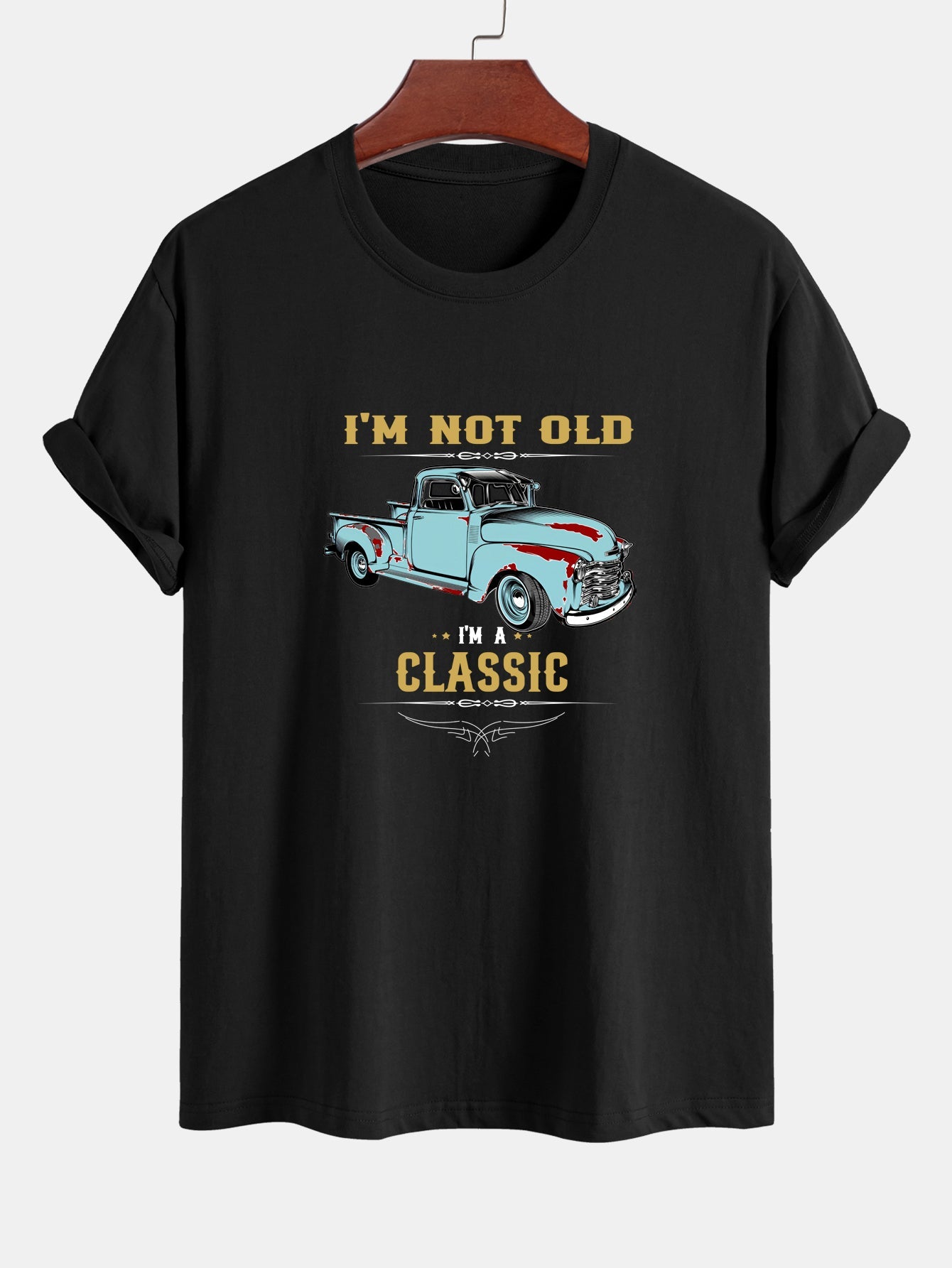 Regular Fit Classic Car Print Cotton T-Shirt
