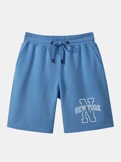 New York Print Mid Length Shorts