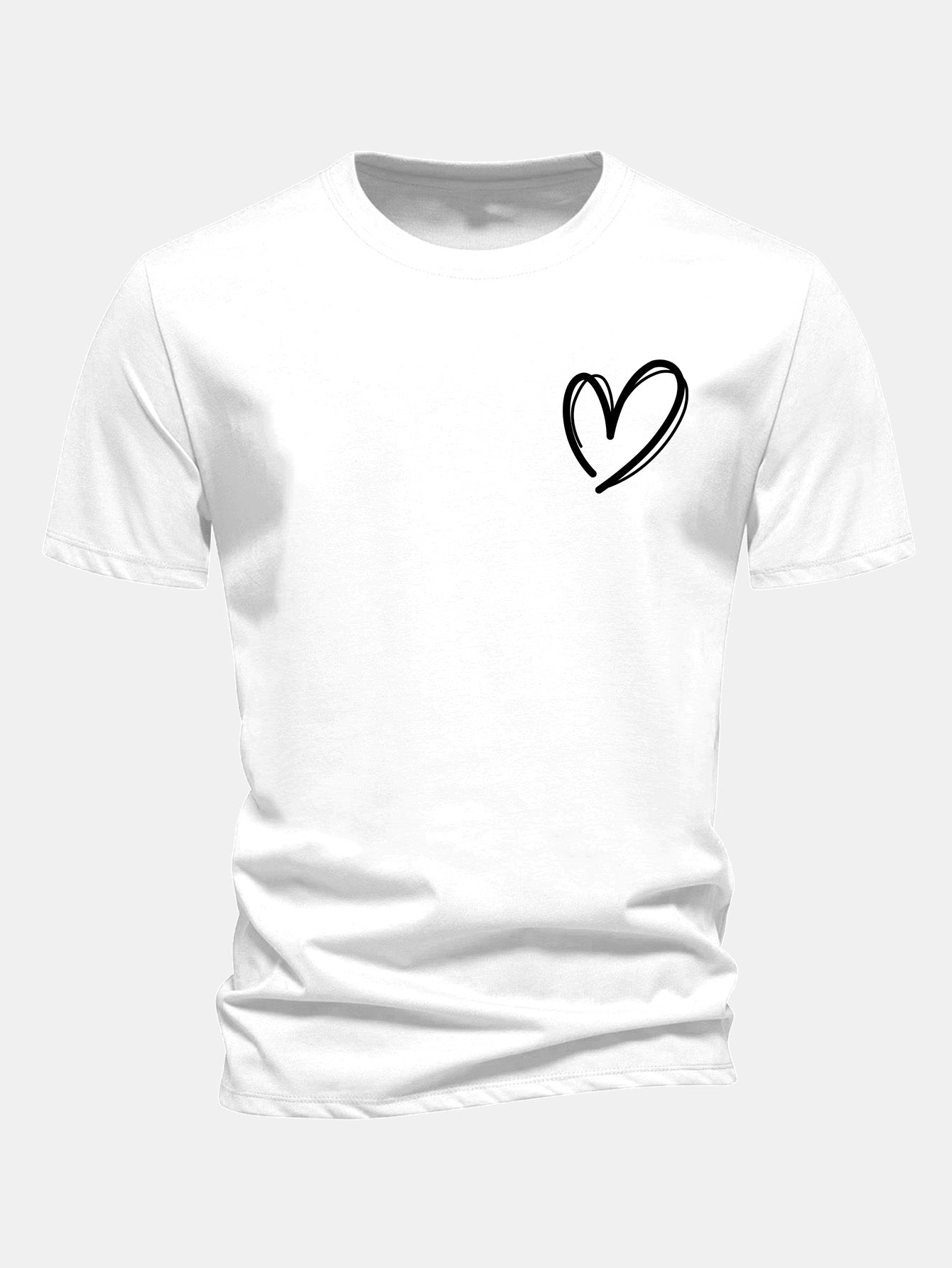 Regular Fit Heart Print Cotton T-Shirt